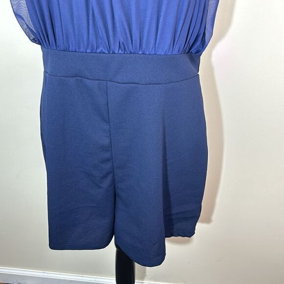 NWT Fashion Nova High Class Romper size 1X navy blue - Picture 3 of 12